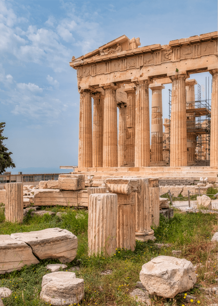 Ruínas da Grécia Antiga na Acrópole em Atenas, Grécia