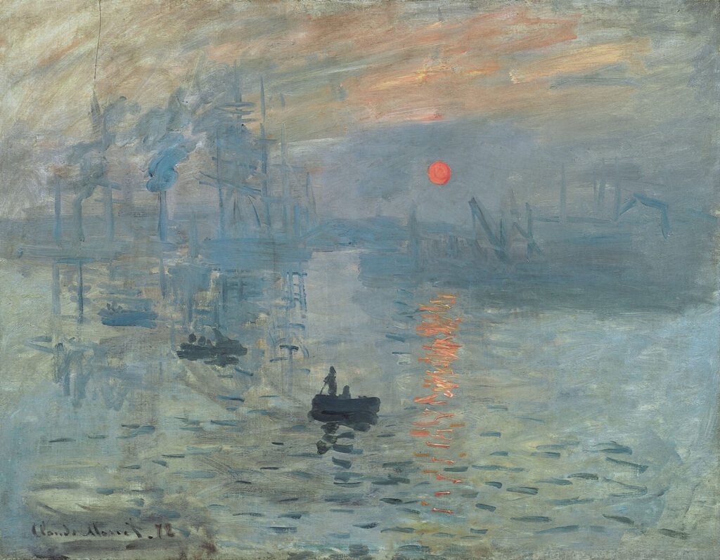 Obras de Arte Impressão Nascer do Sol de Monet