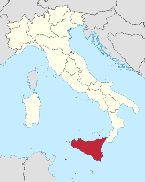 Mapas da Segunda Guerra Mundial - Itália, Sicilia - Fonte: Wikipedia