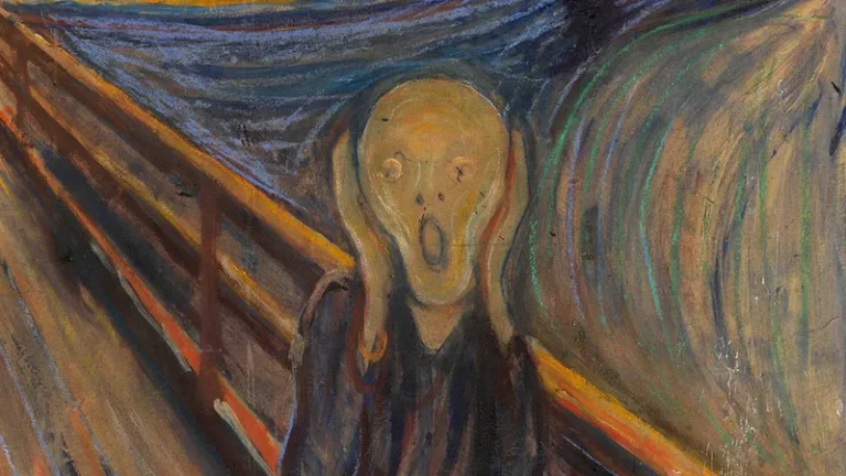 Pintura O Grito de Edvard Munch. Artista sofria de Síndrome do Pânico.
