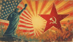Estados Unidos e União Soviética potenciais globais - gerado por Prome AI